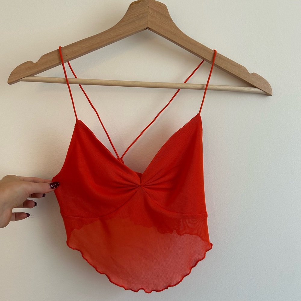 Garage Orange Spaghetti Strap Crop Cami